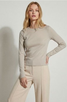 Бавовняний лонгслів - нюдовий