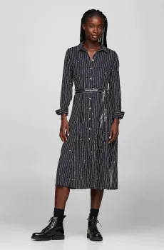 Женское темно-синее платье в полоску TJW STRDST BELTED MIDI DRESS EXT Синий S Tommy Jeans DW0DW18729