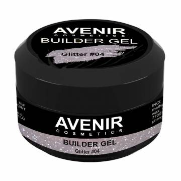 Гель для наращивания ногтей Avenir Cosmetics Pro Glitter 04, 15 мл Гель для наращивания ногтей Avenir Cosmetics Pro Glitter 04, 15 мл