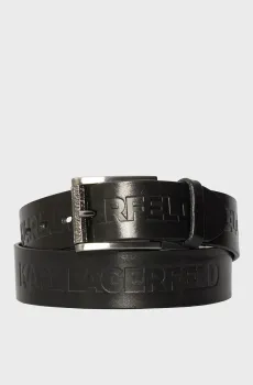 Мужской черный кожаный ремень Черный 90 Karl Lagerfeld 554448.815300;990
