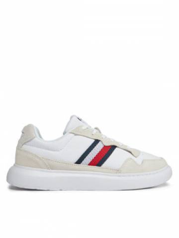 Tommy Hilfiger Снікерcи Light Cupsole Lth Mix Stripes FM0FM04889 Білий Tommy Hilfiger Снікерcи Light Cupsole Lth Mix Stripes FM0FM04889 Білий