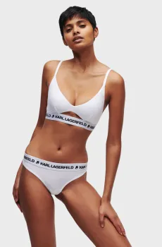 Женский белый бюстгальтер logo peephole Белый L Karl Lagerfeld A1W47006