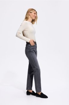 Reserved - Джинси mom fit slim long leg - сірий - 268KS-90J