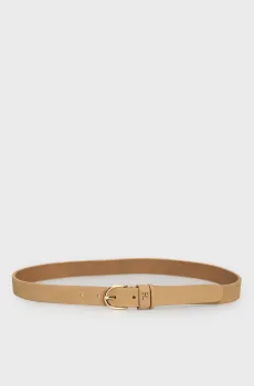 Женский бежевый кожаный ремень ESSENTIAL EFFORTLESS 2.5 NUBUCK Бежевый 75 Tommy Hilfiger AW0AW16838