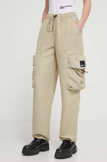 Спортивные штаны Karl Lagerfeld Jeans цвет зелёный однотонные Спортивные штаны Karl Lagerfeld Jeans цвет зелёный однотонные