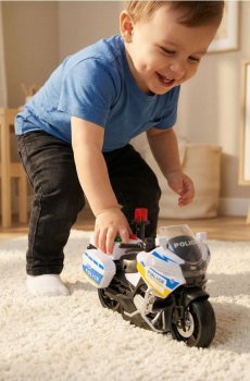 Іграшка - Поліцейський мотоцикл з звуковими ефектами - білий