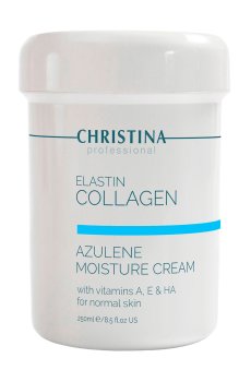 Увлажняющий крем для лица Christina Elastin Collagen Azulene Moisture Cream with Vitamins A, E & HA, для нормальной кожи, 250 мл