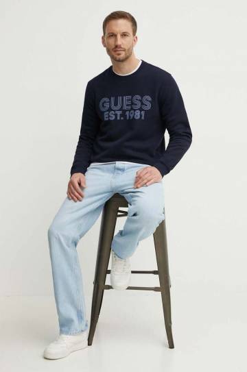Кофта Guess BEAU мужская цвет синий с принтом M4YQ08 K9Z21 Кофта Guess BEAU мужская цвет синий с принтом M4YQ08 K9Z21
