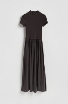 Reserved - Сукня з коміром-гольф - темно коричневий - 747HS-89X