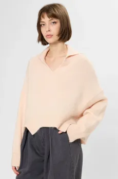 Женский пудровый шерстяной свитер Розовый M BOSS 50553237;682