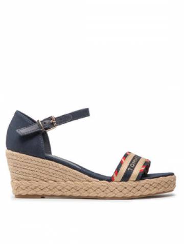 Tommy Hilfiger Еспадрильї Corporate Webbing Low Wedge FW0FW06293 Cиній