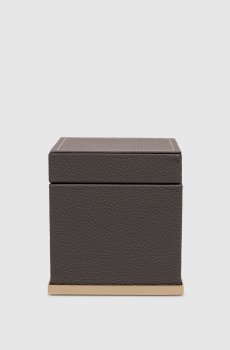 Коричневая кожаная коробка для мелочей Milano