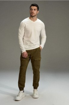 Джинси jogger - коричневувато-зелений