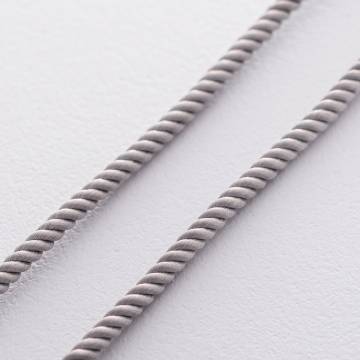 Шелковый серый шнурок с серебряной застежкой 18520 Шелковый серый шнурок с серебряной застежкой 18520