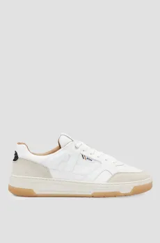 Мужские белые кожаные кроссовки Белый 40 BOSS 50512375;121