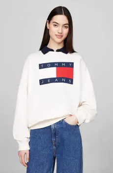 Женский белый свитшот TJW OVS TOMMY FLAG CREW Белый XS Tommy Jeans DW0DW18623