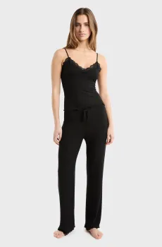 Женская черная пижама (топ, брюки) NETTIE Черный L Etam 6555962