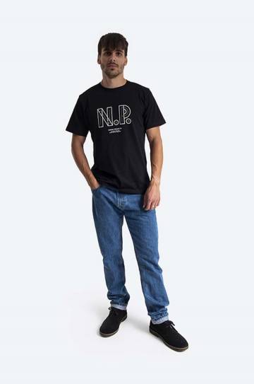 Хлопковая футболка Norse Projects Niels Teknisk Logo цвет чёрный с принтом N01.0570.9999-9999 Хлопковая футболка Norse Projects Niels Teknisk Logo цвет чёрный с принтом N01.0570.9999-9999
