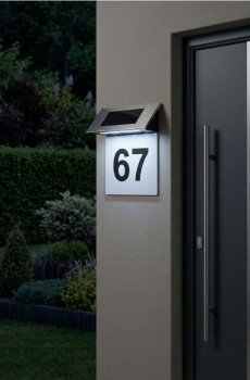 Сонячний LED ліхтар для номера будинку - білий