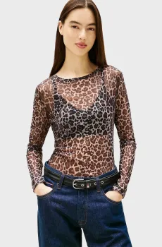 Женский лонгслив с узором MESH Разноцветный XS Tommy Jeans DW0DW21558