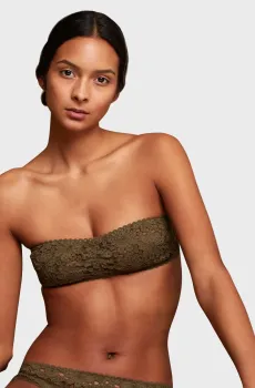 Женский зеленый бюстгальтер-бандо FLASHBACK Зеленый L Etam 6504631