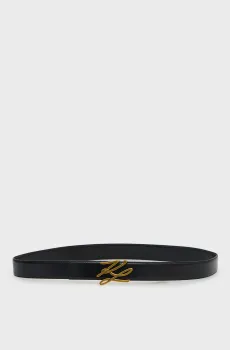Женский черный кожаный ремень autograph Черный 65 Karl Lagerfeld A1W33148