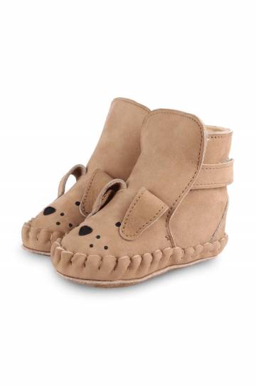 Кожаные кроссовки для младенцев Donsje Kapi Classic Booties Dog цвет бежевый 1028005 Кожаные кроссовки для младенцев Donsje Kapi Classic Booties Dog цвет бежевый 1028005