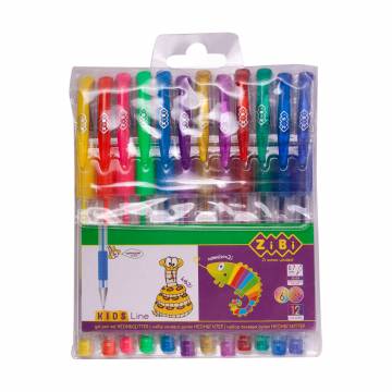 Набор гелевых ручек ZiBi Kids Line Neon & Glitter, 12 цветов (ZB.2204-99) Набор гелевых ручек ZiBi Kids Line Neon & Glitter, 12 цветов (ZB.2204-99)