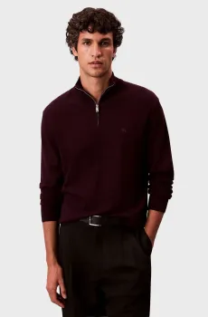 Мужская бордовая шерстяная кофта LS MERINO Бордовый XXL Calvin Klein LV04LD318G