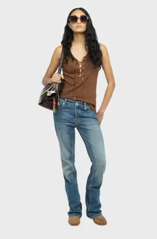 Женский коричневый топ Ana Коричневый M ZADIG&VOLTAIRE JWTT01278_COCONUT