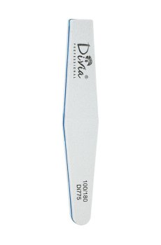 Пилка для ногтей Divia шлифовальная, 100/180 грит ромб, серая (Di775)
