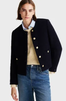 Женский темно-синий жакет CROP BOUCLE Синий 34 Tommy Hilfiger WW0WW44340