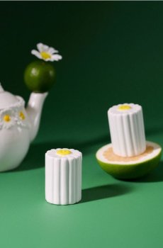 Набір солонки та перечниці з мотивом ромашки - білий