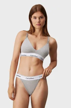 Женские серые трусики HIGH LEG TANGA Серый L Calvin Klein 000QF4977A