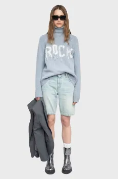 Женский голубой шерстяной свитер Mora Голубой XS ZADIG&VOLTAIRE KWSW02823_LIGHT BLUE