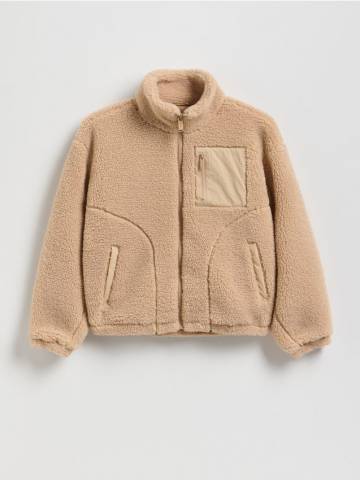 Reserved - Куртка зі штучної овчини - бежевий - 228EX-80X