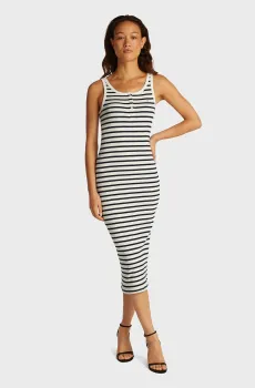 Женское платье в полоску TJW BUTTON TANK DRESS Разноцветный M Tommy Jeans DW0DW19477