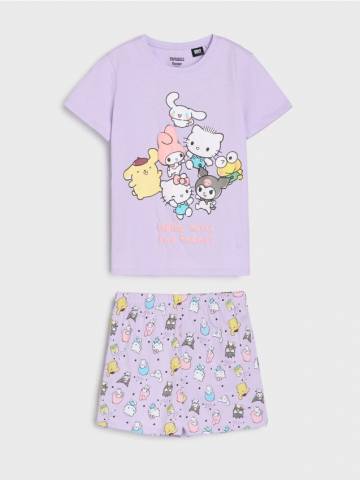 Піжамний комплект із двох предметів Hello Kitty - Фіолетовий Піжамний комплект із двох предметів Hello Kitty - Фіолетовий