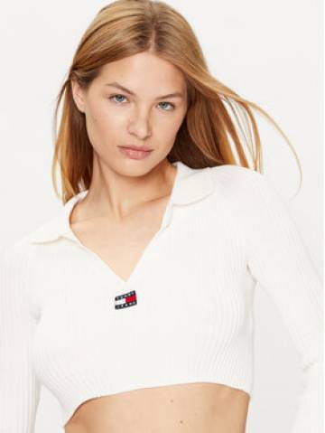 Tommy Jeans Светр DW0DW14950 Écru Slim Fit Tommy Jeans Светр DW0DW14950 Écru Slim Fit