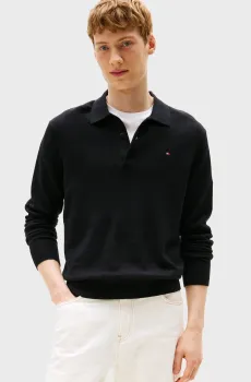 Мужское черное поло PIMA Черный XL Tommy Hilfiger MW0MW36519