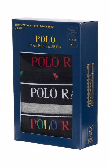 Детские боксеры Polo Ralph Lauren 3 шт цвет чёрный Детские боксеры Polo Ralph Lauren 3 шт цвет чёрный