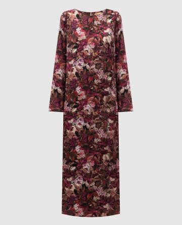 Платье миди Diana из шелка в цветочный принт