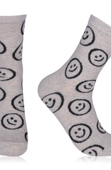 Носки женские AmiGA Смайл, классические, серые, размер 23-25