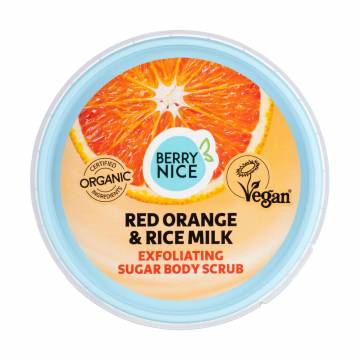 Отшелушивающий сахарный скраб для тела BERRY NICE Exfoliating Sugar Body Scrub Red Orange & Rice Milk, 250 мл Отшелушивающий сахарный скраб для тела BERRY NICE Exfoliating Sugar Body Scrub Red Orange & Rice Milk, 250 мл