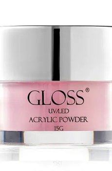 Акриловая пудра для ногтей Gloss UV/LED Acrylic Powder 002 Розовый, 15 г