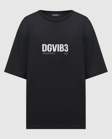 Черная футболка с принтом DGVIB3 Черная футболка с принтом DGVIB3