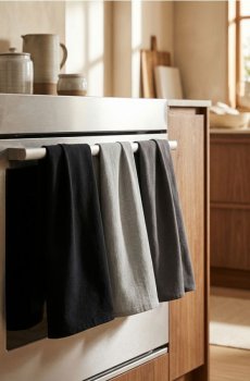 Серветки кухонні, 3 шт. - темно-сірий