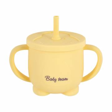 Детский поильник Baby Team с силиконовой трубочкой 3 в 1, от 9 месяцев, желтый, 150 мл (5100)