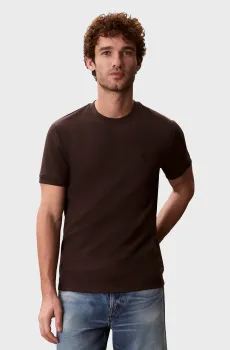 Мужская коричневая футболка SLIM MICRO WAFFLE Коричневый XL Calvin Klein Jeans LV04RF206G