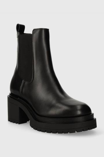 Кожаные полусапоги Dkny Patria женские цвет чёрный каблук кирпичик K3340304 Кожаные полусапоги Dkny Patria женские цвет чёрный каблук кирпичик K3340304